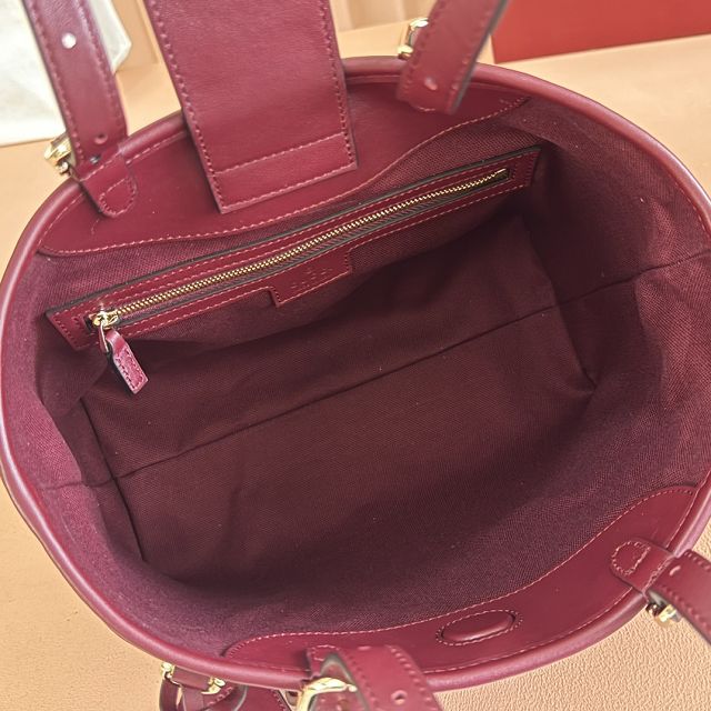 GG original calfskin emblem medium tote bag 847456 bordeaux