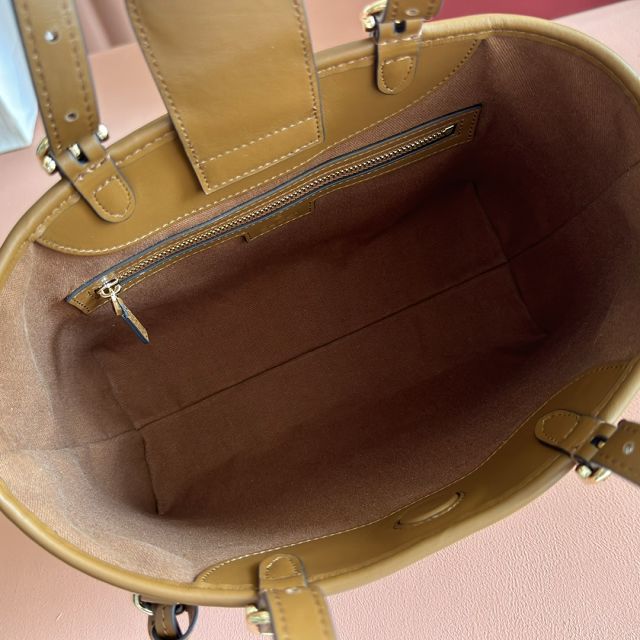 GG original calfskin emblem medium tote bag 847456 brown