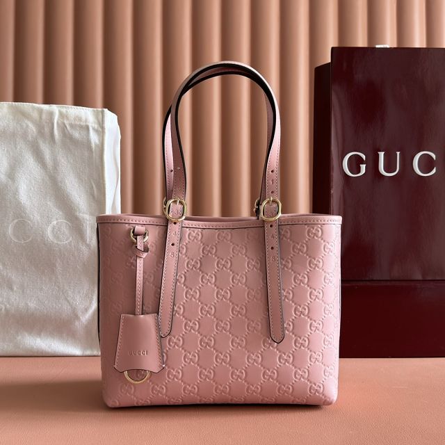 GG original calfskin emblem medium tote bag 847456 pink