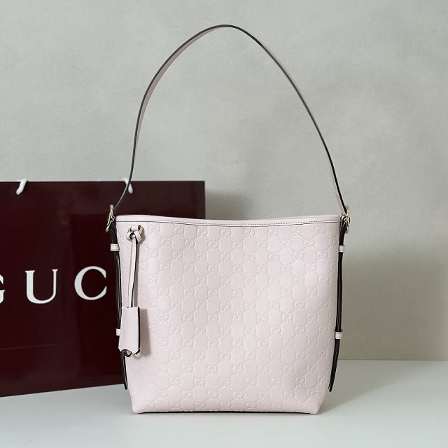 GG original calfskin emblem small shoulder bag 848881 light pink