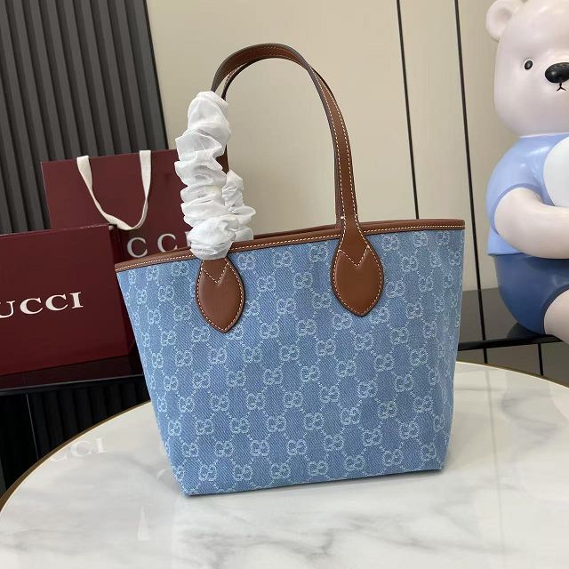 GG original denim totissima tote bag 837198 blue