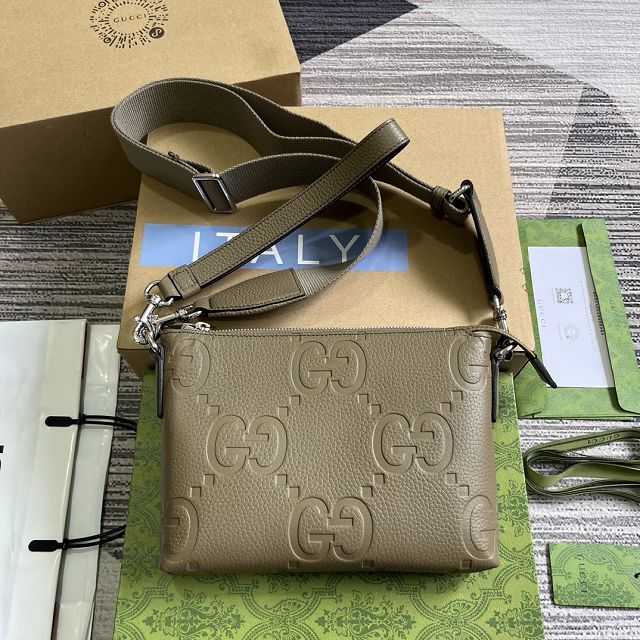 GG original calfskin small messenger bag 761747 grey