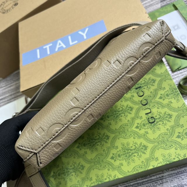 GG original calfskin small messenger bag 761747 grey