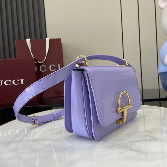 GG original patent calfskin siena small shoulder bag 846705 purple