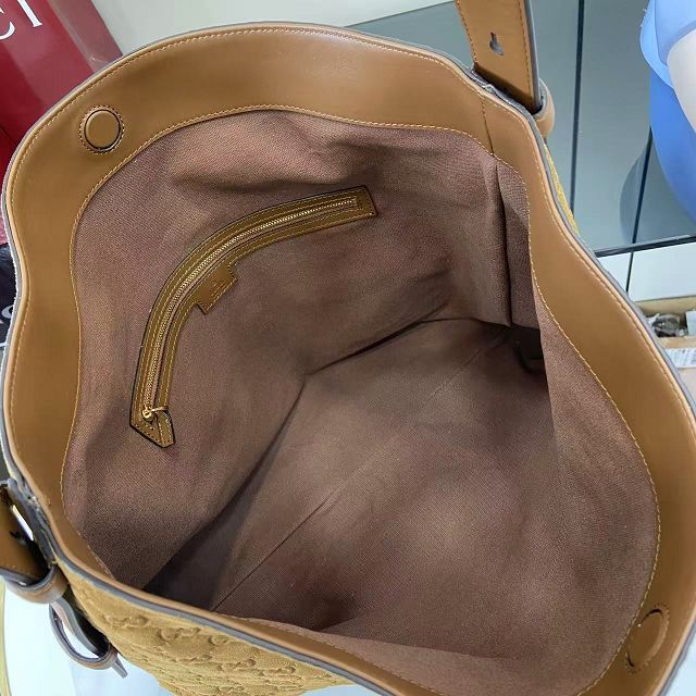 GG original suede calfskin beatrix large tote bag 850546 brown