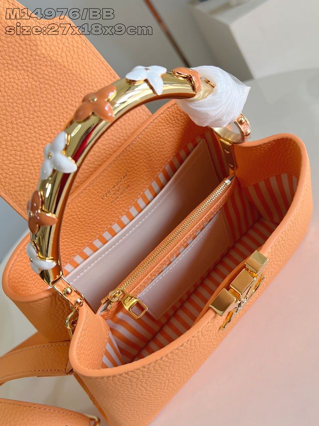 Louis vuitton original calfskin capucines BB handbag M14976 orange