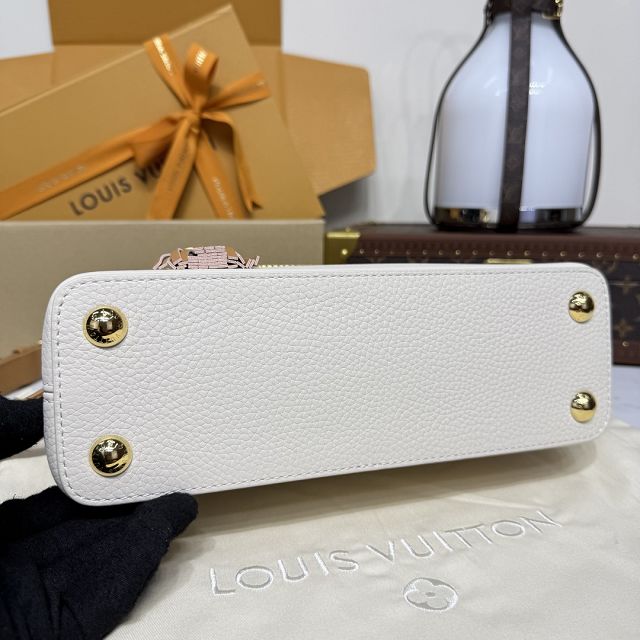 Louis vuitton original calfskin capucines BB handbag M15158 white&brown