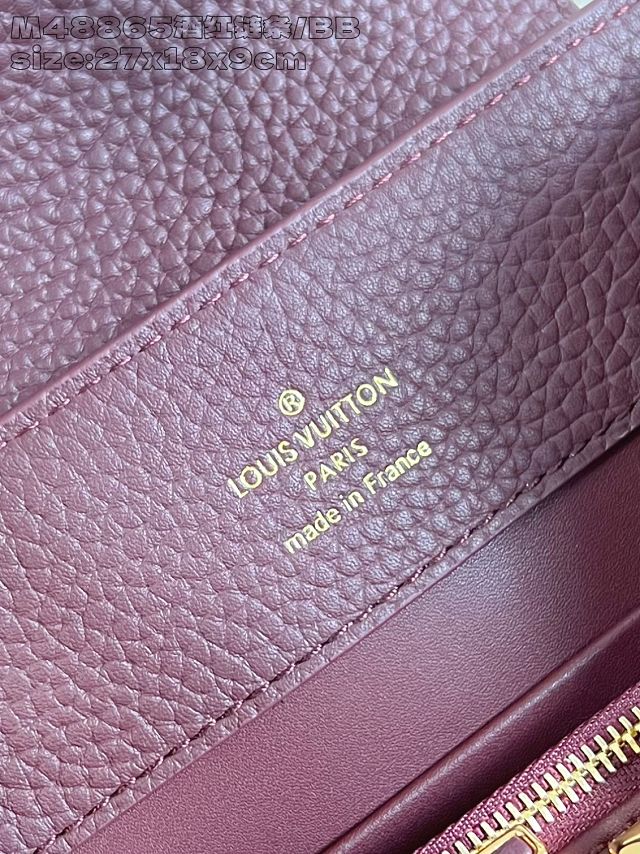 Louis vuitton original calfskin capucines BB handbag M21103 bordeaux
