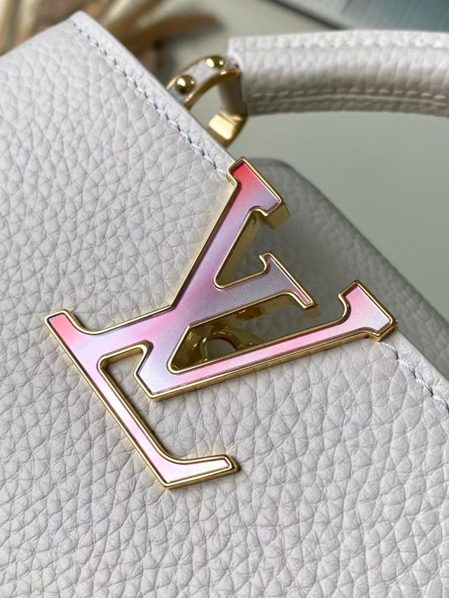 Louis vuitton original calfskin capucines east west mini M14393 white