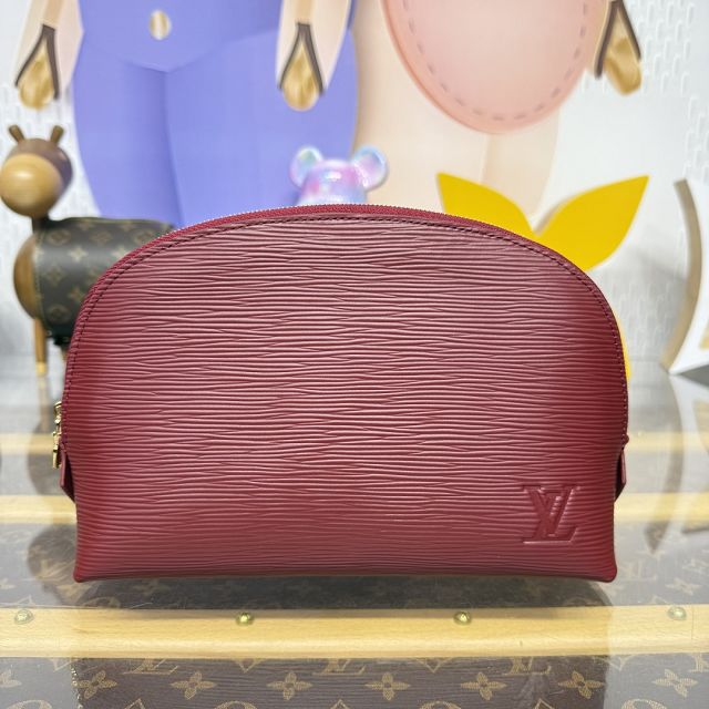 Louis vuitton original epi leather pochette cosmetique M15197 bordeaux