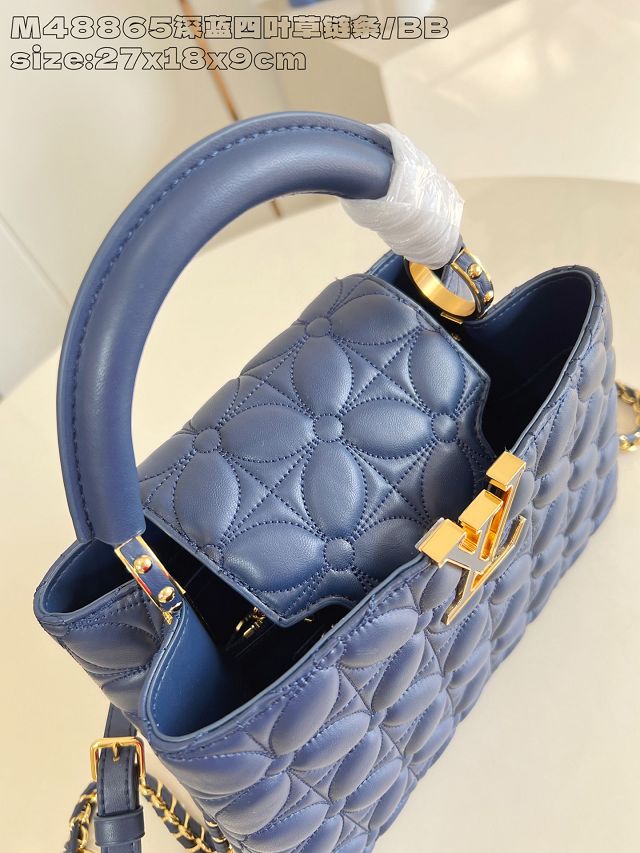 Louis vuitton original lambskin capucines BB handbag M25281 blue