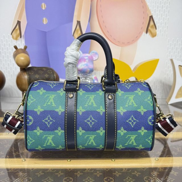 Louis vuitton original monogram canvas keepall 25 M25786 blue&green