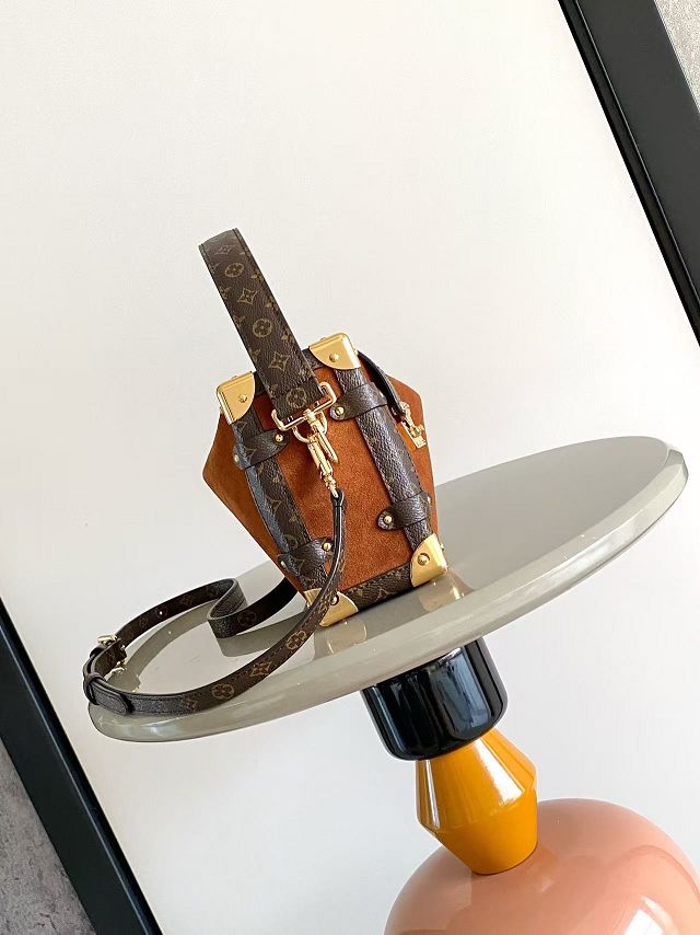 Louis vuitton original suede calfskin side trunk MM M15072 brown