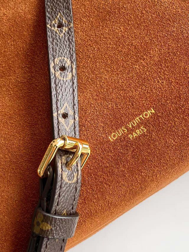 Louis vuitton original suede calfskin side trunk MM M15072 brown