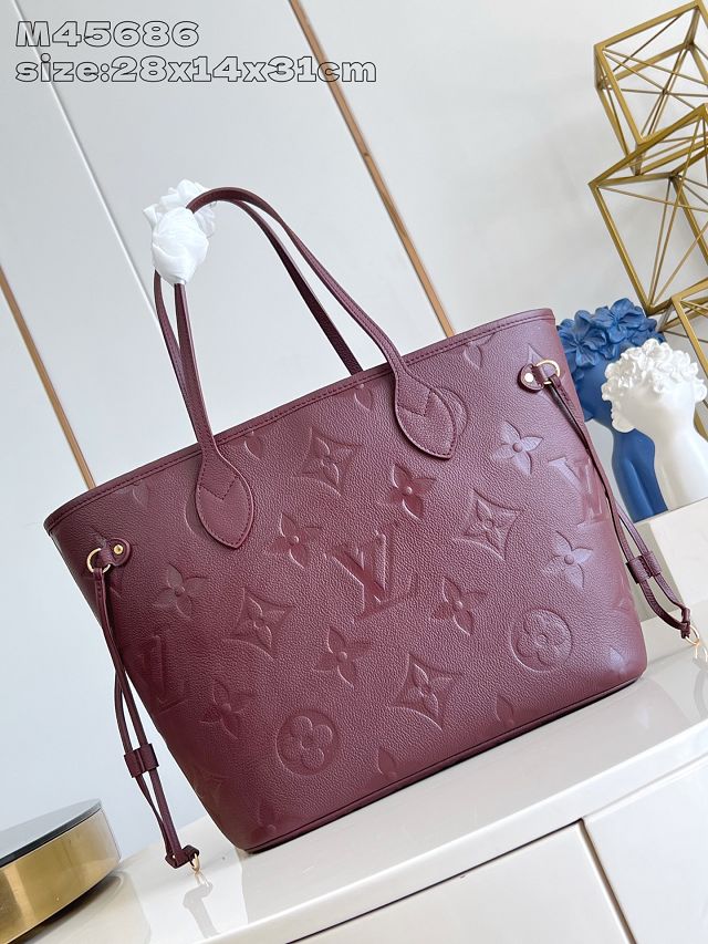 Louis vuitton original calfskin neverfull mm M25855 garnet