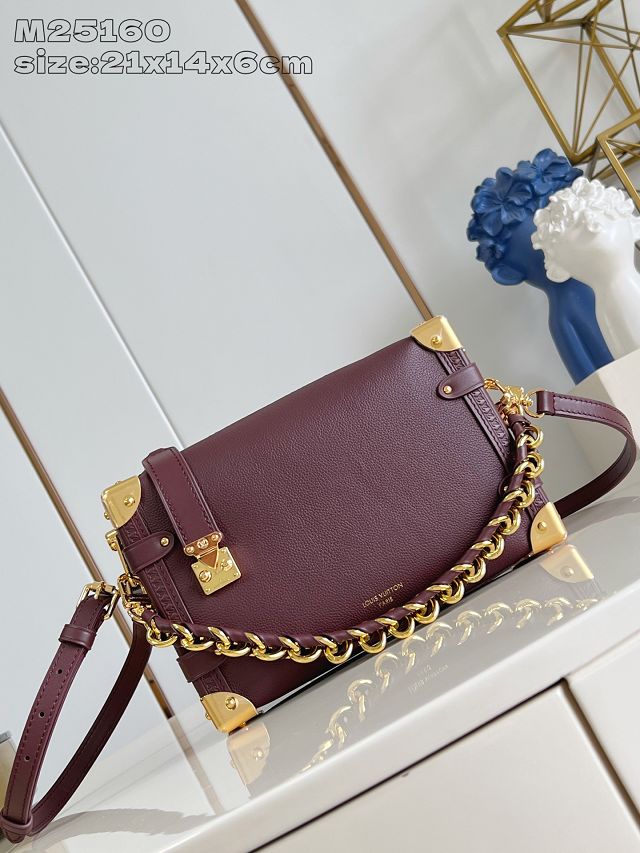 Louis vuitton original calfskin side trunk MM M25669 garnet
