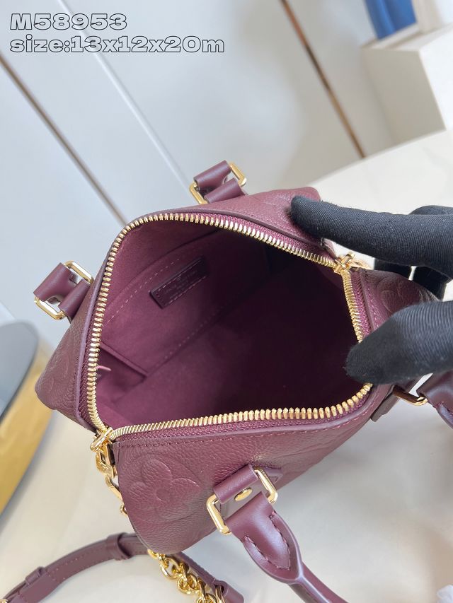 Louis vuitton original calfskin speedy 20 M25929 garnet