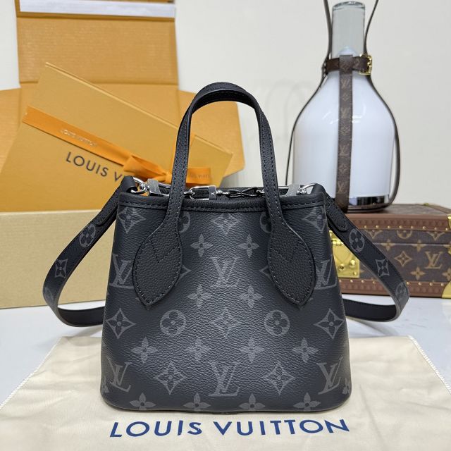 Louis vuitton original calfskin&canvas neverfull Inside out BB M15210 black
