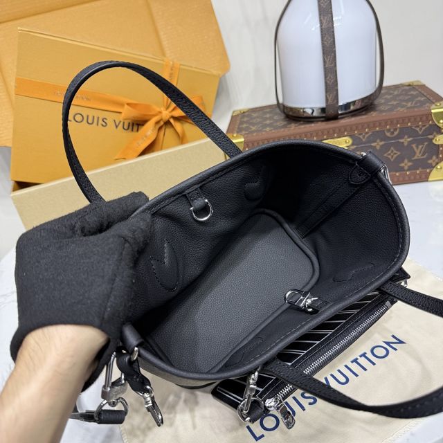 Louis vuitton original calfskin&canvas neverfull Inside out BB M15210 black