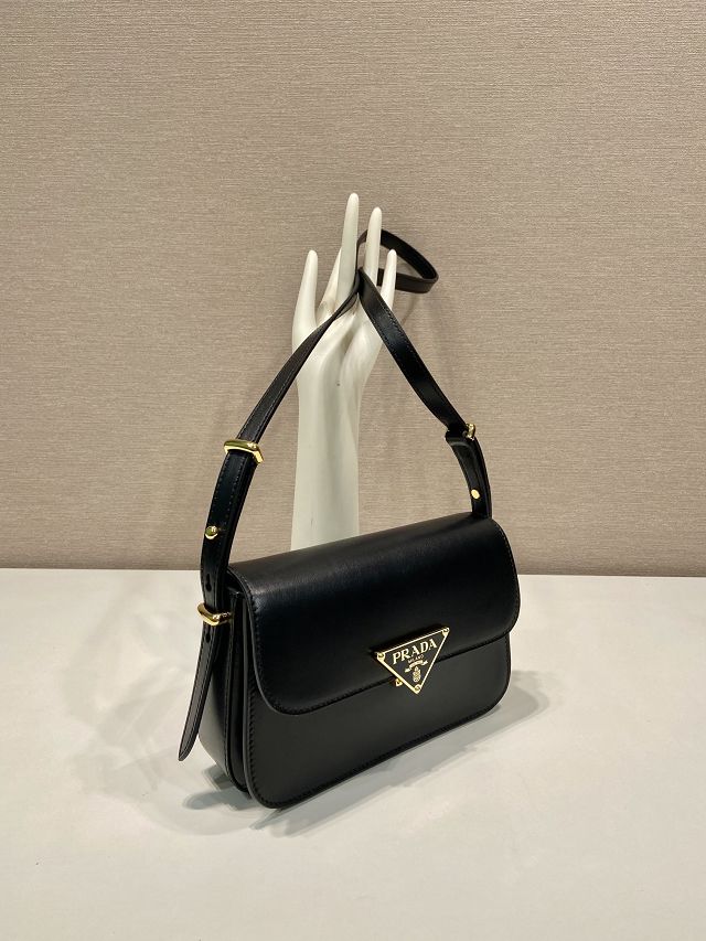 Prada original calfskin small shoulder bag 1BD366 black