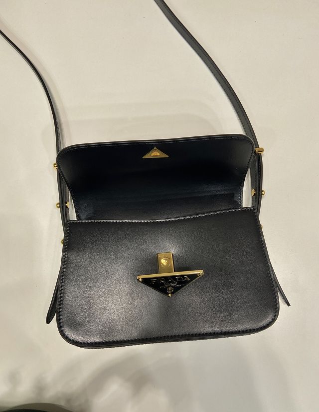 Prada original calfskin small shoulder bag 1BD366 black