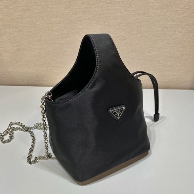 Prada original nylon basket bag 1BG036 black