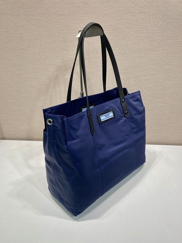 Prada original nylon large shopping bag 1BG184 blue