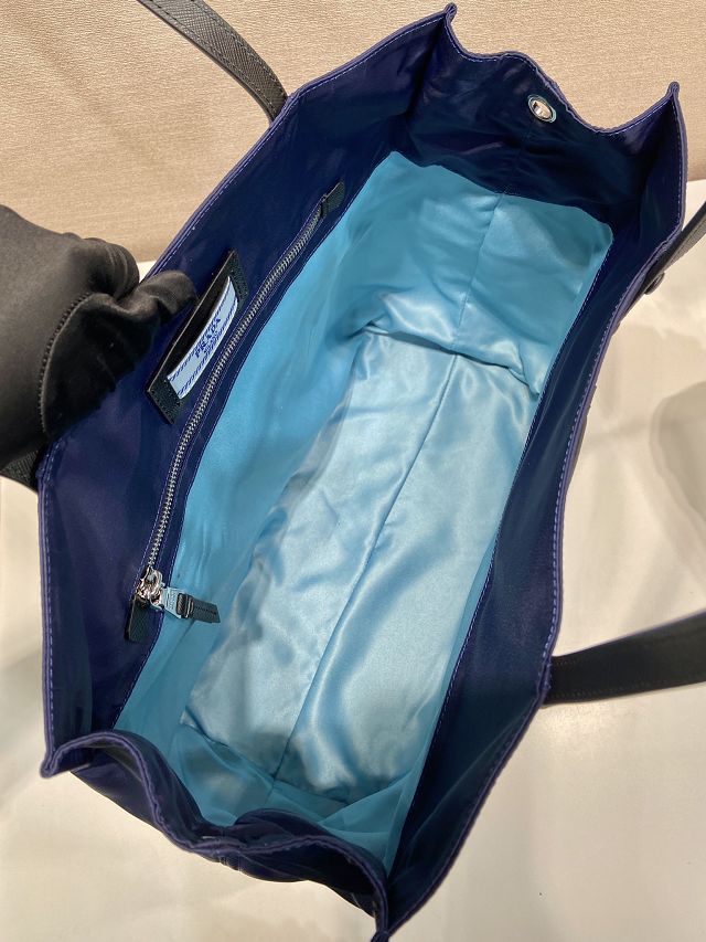 Prada original nylon large shopping bag 1BG184 blue