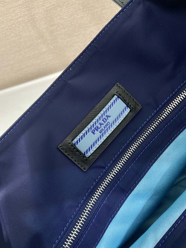 Prada original nylon large shopping bag 1BG184 blue