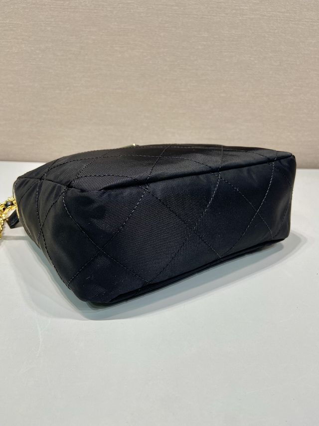 Prada original nylon small chain shoulder bag 1BD646 black