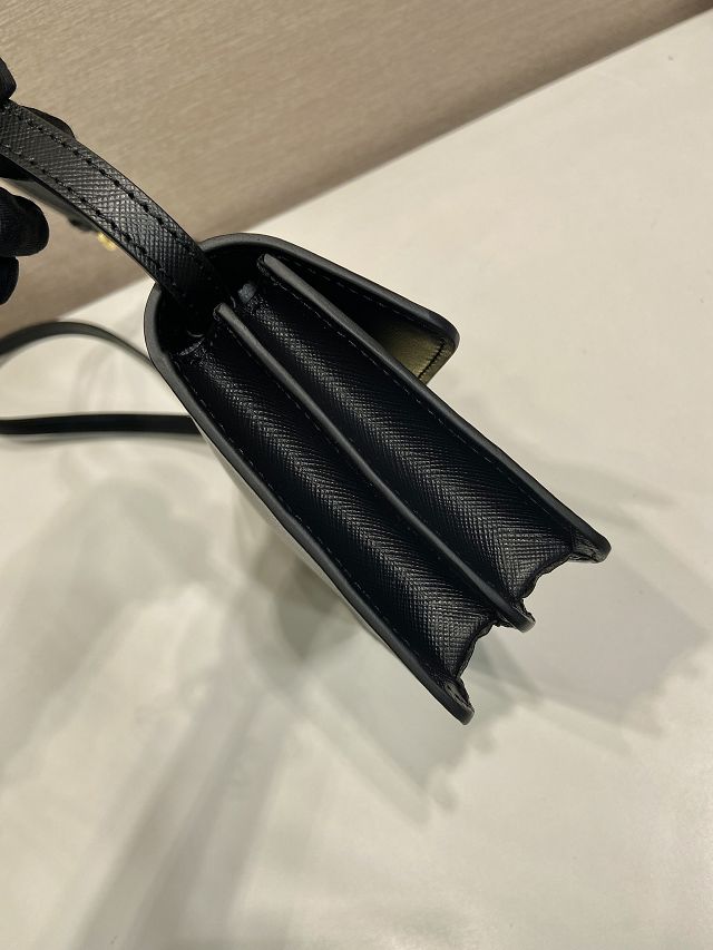 Prada original saffiano calfskin mini bag 1BD386 black