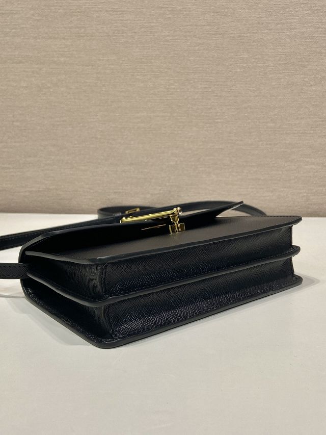 Prada original saffiano calfskin mini bag 1BD386 black