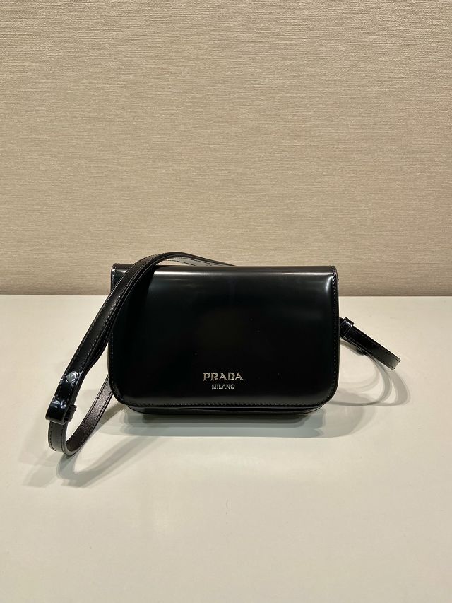 Prada original smooth calfskin small shoulder bag 2VD061 black