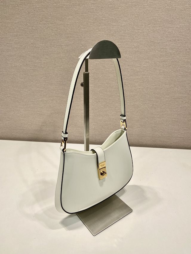 Prada original calfskin small cleo bag 1BC169A white