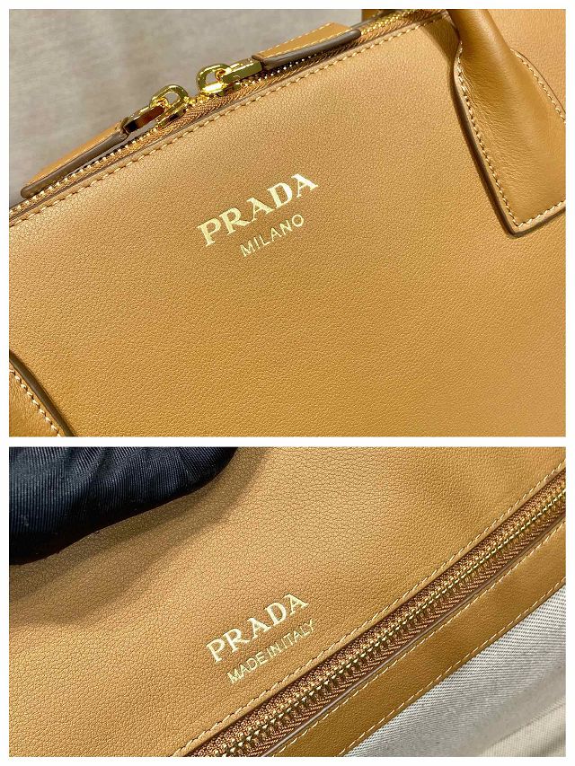 Prada original calfskin large tote bag 1BG506 brown