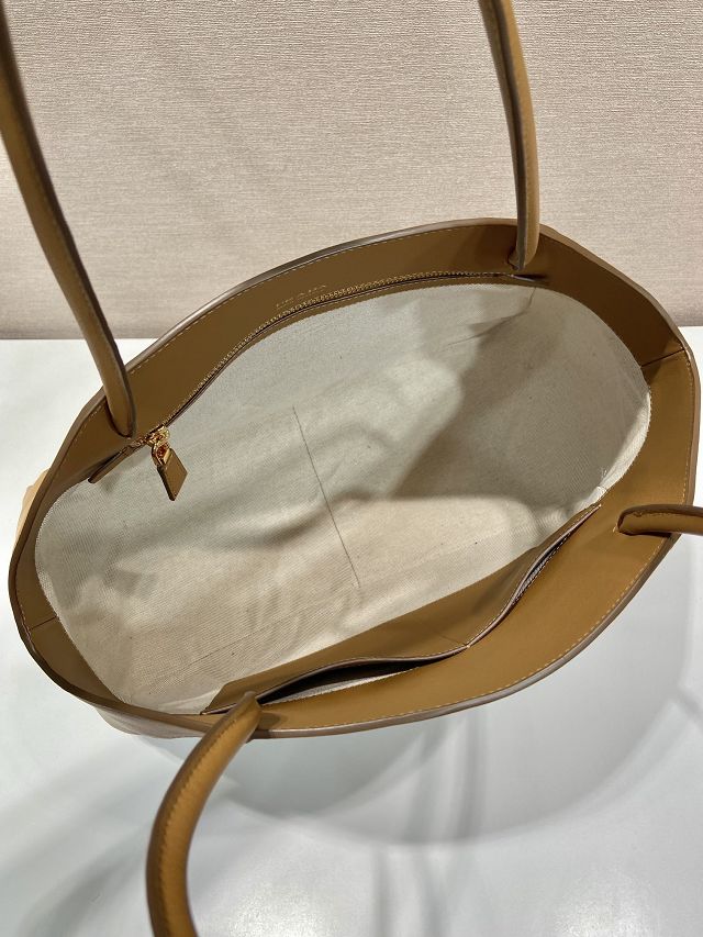 Prada original calfskin medium tote bag 1BG510 brown