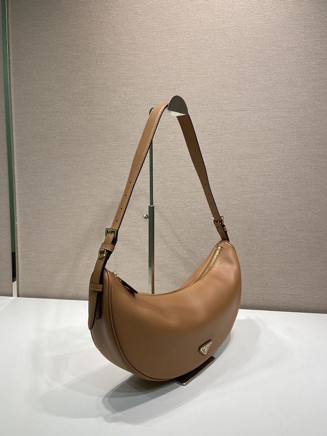 Prada original calfskin medium shoulder bag 1BC255 brown