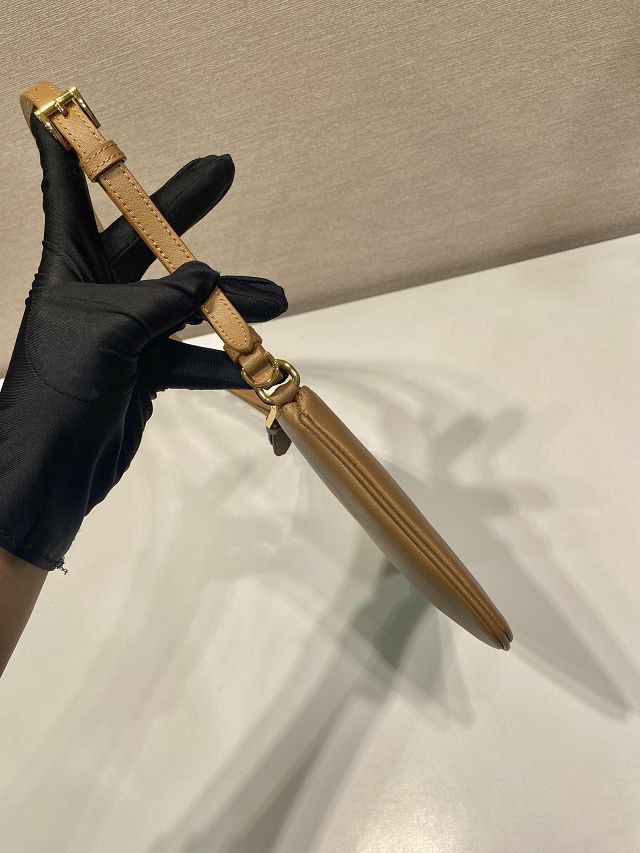 Prada original calfskin pouch 1BC238 brown