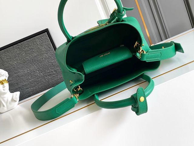 Prada original saffiano calfskin double small bag 1BG443 green