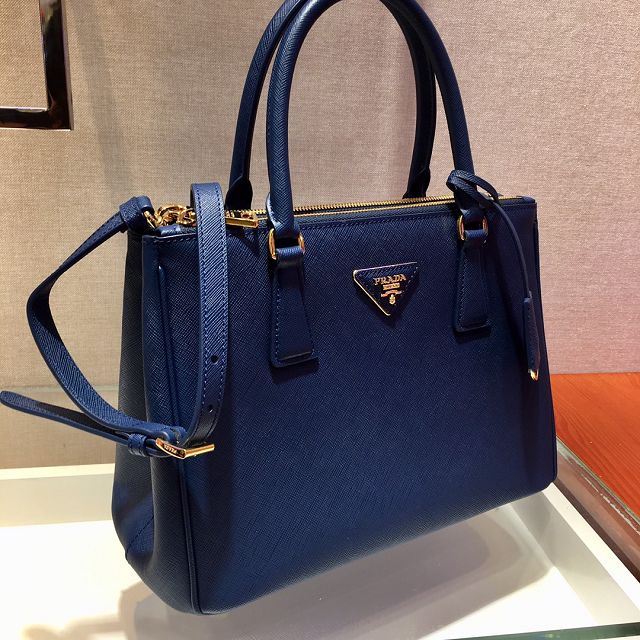 Prada original saffiano calfskin galleria medium bag 1BA863 navy blue