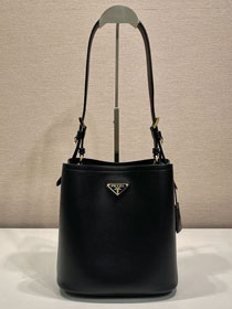 Prada original soft calfskin small bucket bag 1BE080 black