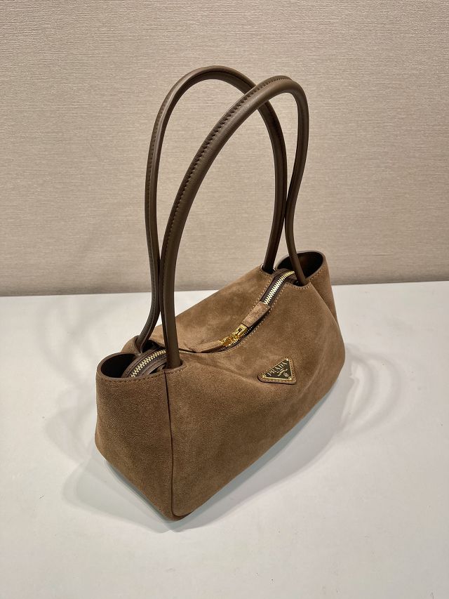 Prada original suede calfskin darling medium shoulder bag 1BA444 brown