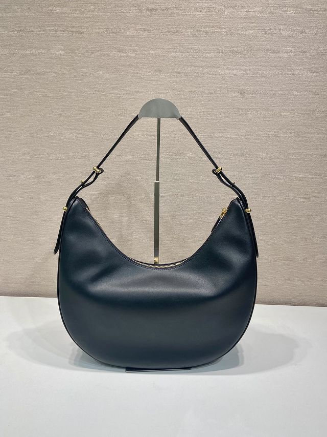 Prada original calfskin large hobo bag 1BC212 black