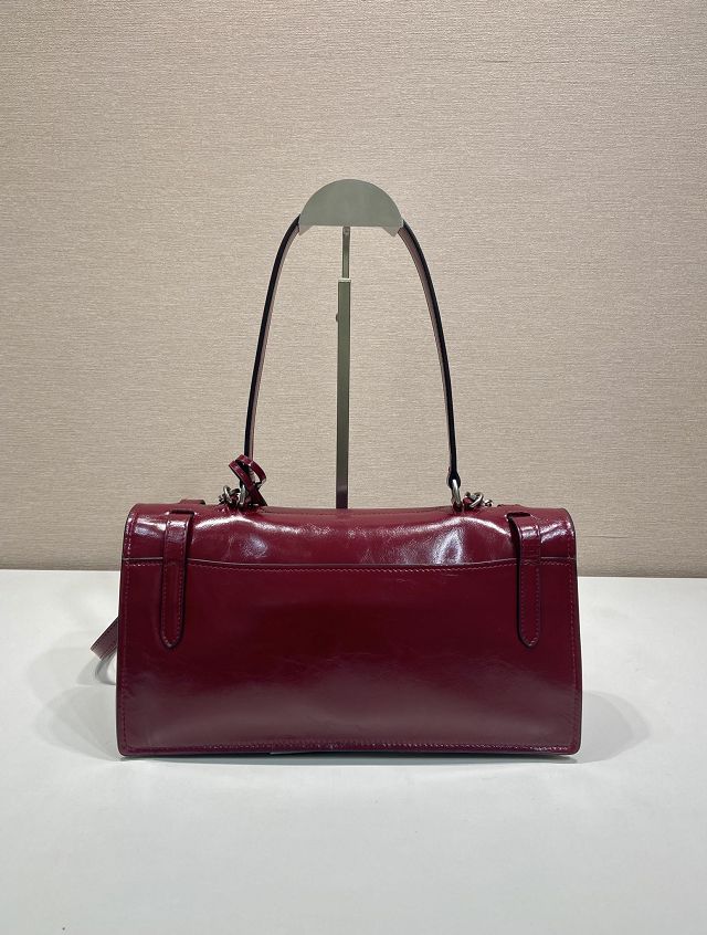 Prada original calfskin medium handbag 1BN026 bordeaux