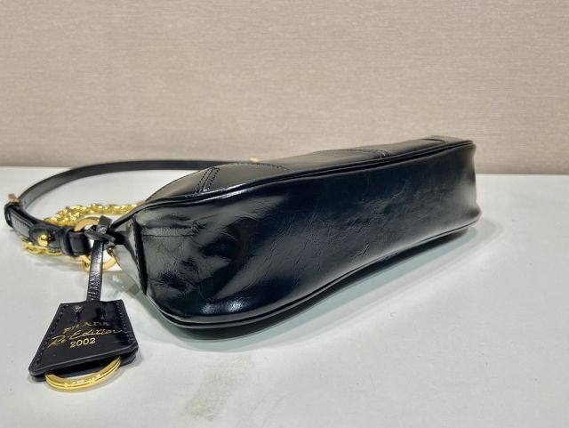 Prada original calfskin medium shoulder bag 1BC221 black