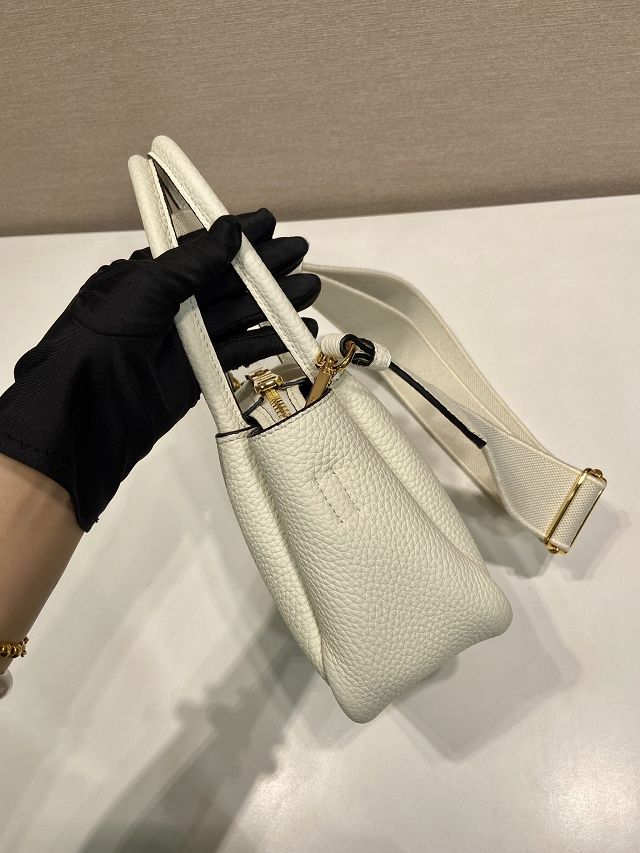 Prada original calfskin mini tote bag 1BA362 white