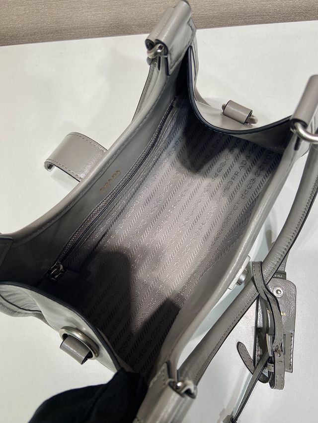 Prada original calfskin mini tote bag 1BG580 grey