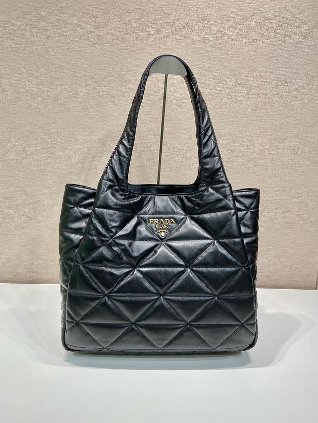 Prada original lambskin large tote bag 1BG449 black
