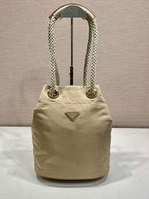 Prada original nylon mariner small bucket bag 1BE082 beige
