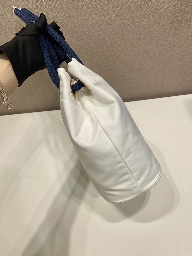Prada original nylon mariner small bucket bag 1BE082 white